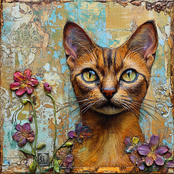 Cat Sign, DCO-13638, Sign For Wreath, 10x10" Metal Sign