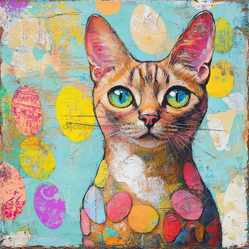 Cat Sign, DCO-13643, Sign For Wreath, 10x10" Metal Sign