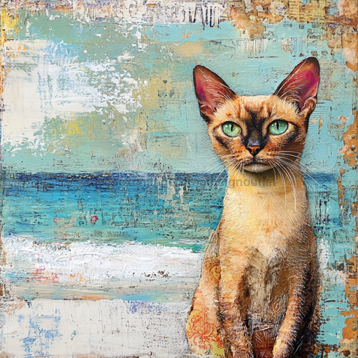 Cat Sign, DCO-13655, Sign For Wreath, 10x10" Metal Sign