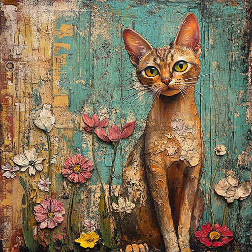 Cat Sign, DCO-13657, Sign For Wreath, 10x10" Metal Sign