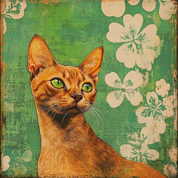 Cat Sign, DCO-13665, Sign For Wreath, 10x10" Metal Sign