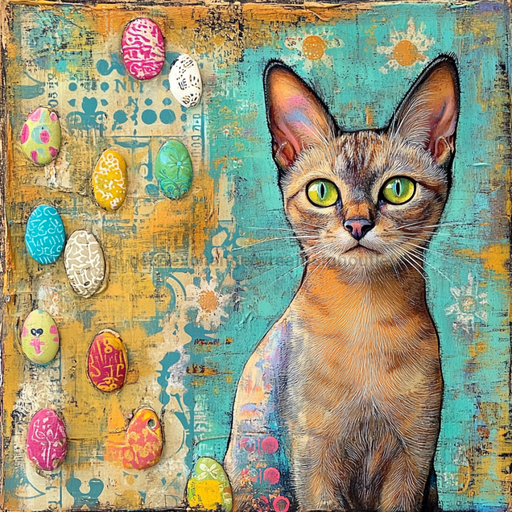 Cat Sign, DCO-13670, Sign For Wreath, 10x10" Metal Sign