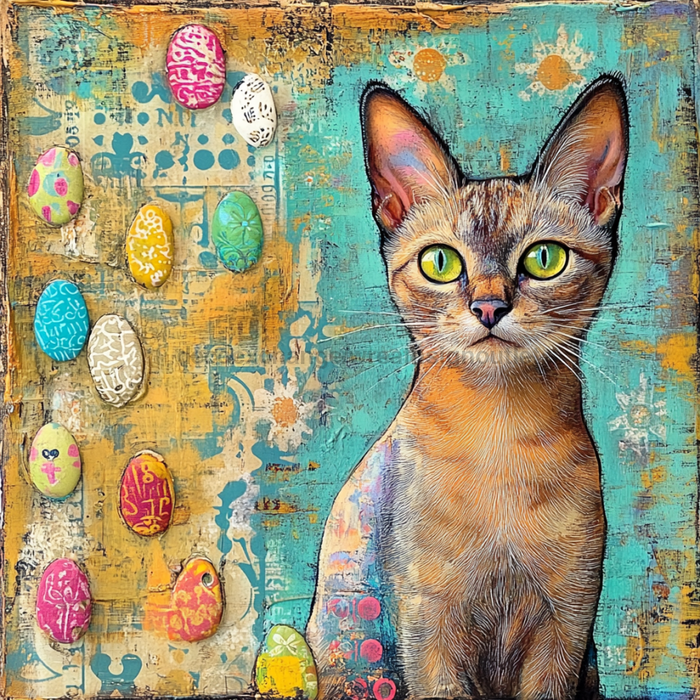 Cat Sign, DCO-13670, Sign For Wreath, 10x10" Metal Sign