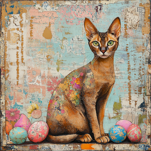 Cat Sign, DCO-13672, Sign For Wreath, 10x10" Metal Sign