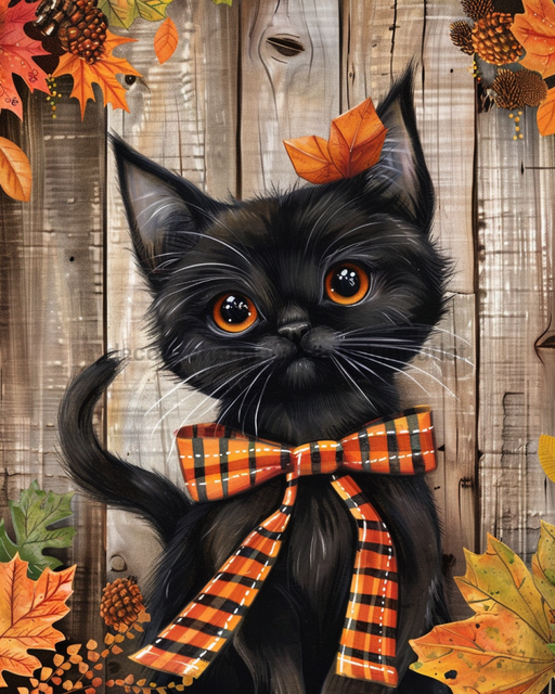 Cat Sign Fall Dco-01687 For Wreath 8X10’ Metal