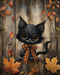 Cat Sign Fall Dco-01688 For Wreath 8X10’ Metal