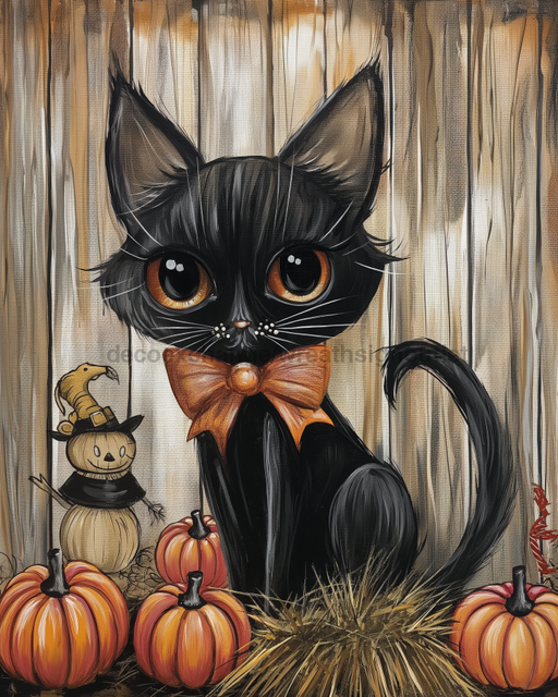 Cat Sign Fall Dco-01735 For Wreath 8X10’ Metal