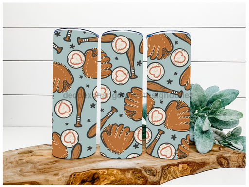 Catching Feelings Baseball 20 oz Skinny Tumbler DECOETUMBLER-066 - DecoExchange