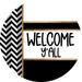 Chevron Door Hanger, Welcome Yall Door Hanger, DCO-01801-DH, 18" Round Wood