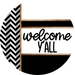 Chevron Door Hanger, Welcome Yall Door Hanger, DCO-01802-DH, 18" Round Wood