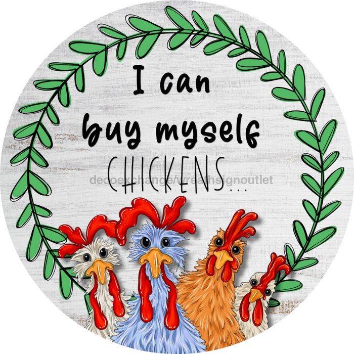 Chicken Door Hanger Funny Dco-01201-Dh 18 Round Wood