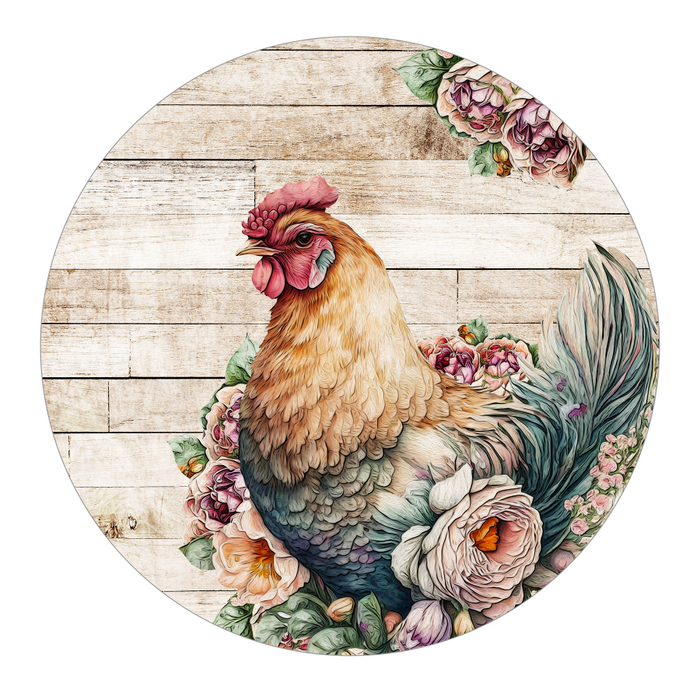 Chicken Sign Farmhouse Decoe-5224 10’ Metal Round