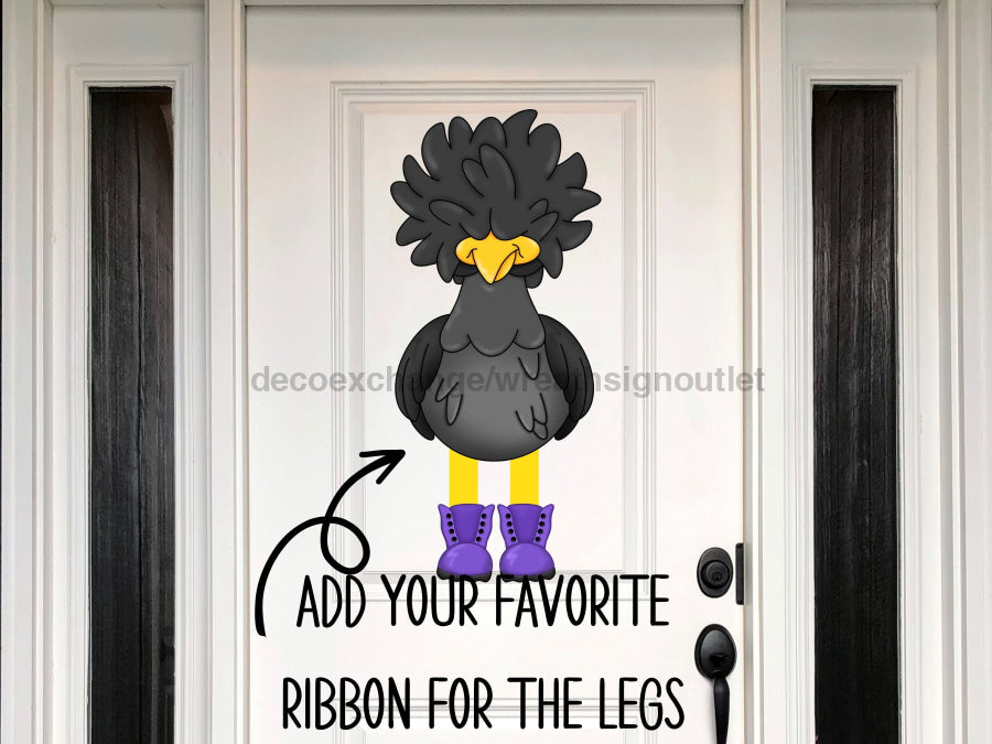 Chicken Sign Ribbon Leg Wood Sign Cr-W-127-Dh 22 Door Hanger