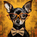 Chihuahua Dog With Glasses Sign Funny Animal Wall Art Dco - 01345 For Wreath 10X10’ Metal