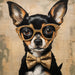 Chihuahua Dog With Glasses Sign Funny Animal Wall Art Dco - 01346 For Wreath 10X10’ Metal