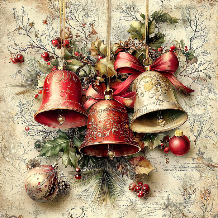 Christmas Bell Sign, DCO-102318, Sign For Wreath, 10x10in Metal Sign