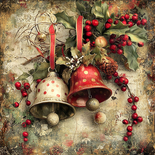 Christmas Bell Sign, DCO-102328, Sign For Wreath, 10x10in Metal Sign