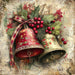 Christmas Bell Sign, DCO-102335, Sign For Wreath, 10x10in Metal Sign