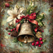 Christmas Bell Sign, DCO-102336, Sign For Wreath, 10x10in Metal Sign