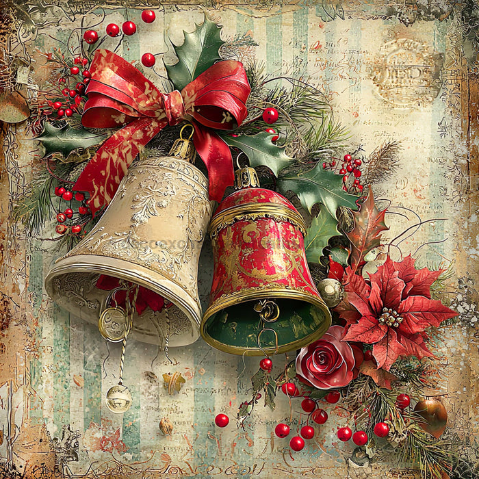 Christmas Bell Sign, DCO-102338, Sign For Wreath, 10x10in Metal Sign