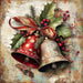 Christmas Bell Sign, DCO-102341, Sign For Wreath, 10x10in Metal Sign