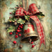 Christmas Bell Sign, DCO-102342, Sign For Wreath, 10x10in Metal Sign