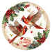 Christmas Cardinals, DCO-102645-D, Sign For Wreath, 18" Door Hanger