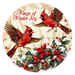 Christmas Cardinals, DCO-102646-D, Sign For Wreath, 10" Wood Sign