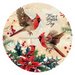Christmas Cardinals, DCO-102653, Sign For Wreath, 10" Metal Sign