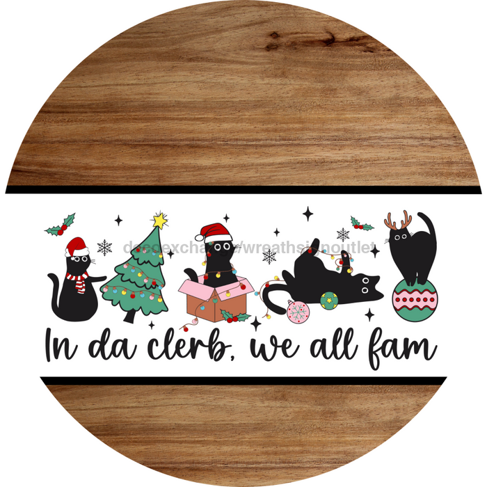 Christmas Cat Sign, DCO-102830-DH, Sign For Wreath, 18" Door Hanger