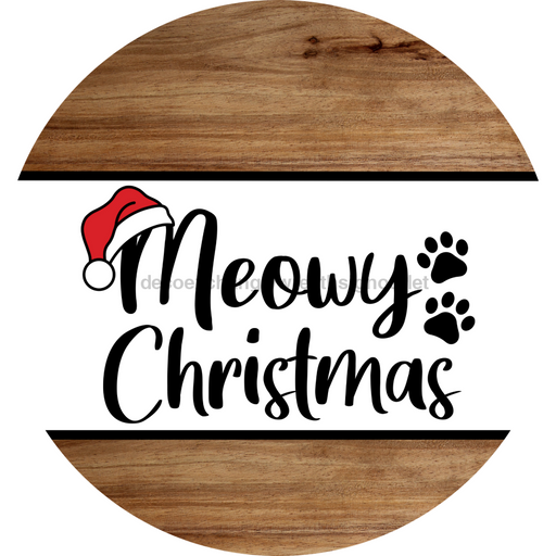 Christmas Cat Sign, DCO-102832-DH, Sign For Wreath, 18" Door Hanger