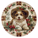 Christmas Dog, DCO-102724, Sign For Wreath, 10" Metal Sign