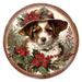 Christmas Dog, DCO-102728-D, Sign For Wreath, 10" Wood Sign