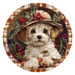 Christmas Dog, DCO-102729-D, Sign For Wreath, 10" Wood Sign
