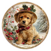Christmas Dog, DCO-102735-D, Sign For Wreath, 10" Wood Sign