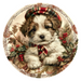 Christmas Dog, DCO-102738-D, Sign For Wreath, 10" Wood Sign