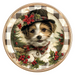 Christmas Dog, DCO-102741, Sign For Wreath, 10" Metal Sign