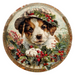 Christmas Dog, DCO-102744-D, Sign For Wreath, 10" Wood Sign