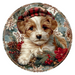 Christmas Dog, DCO-102745, Sign For Wreath, 10" Metal Sign