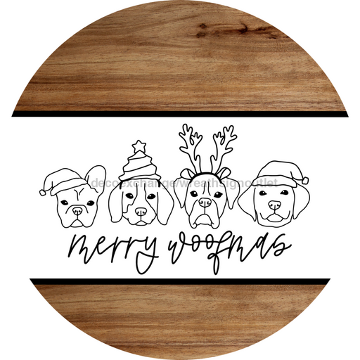 Christmas Dog, DCO-102835-DH, Sign For Wreath, 18" Door Hanger