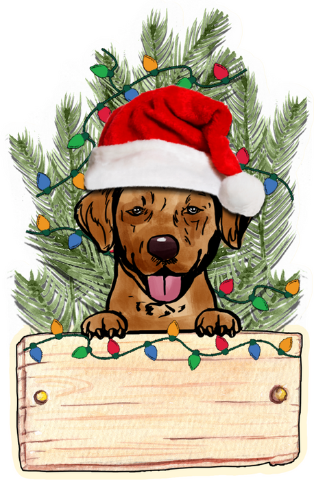 Christmas Dog Sign Wood Sign Door Hanger Decoe-W-441 22