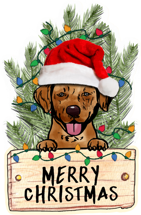 Christmas Dog Sign Wood Sign Door Hanger Decoe-W-442 22