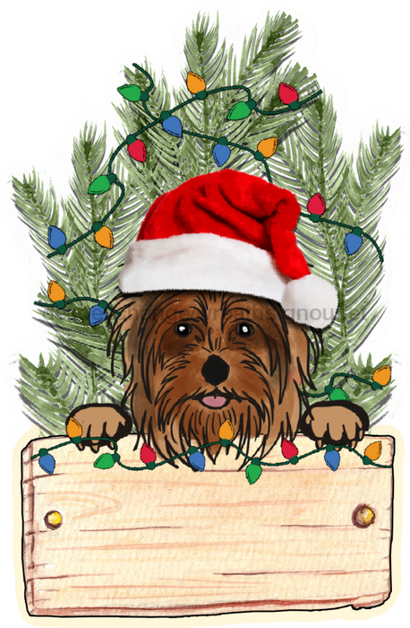 Christmas Dog Sign Wood Sign Door Hanger Decoe-W-447 22