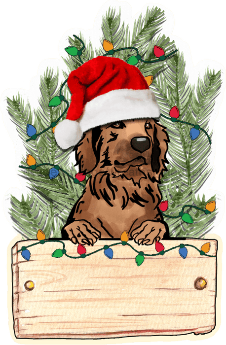 Christmas Dog Sign Wood Sign Door Hanger Decoe-W-451 22