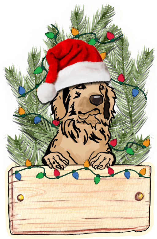 Christmas Dog Sign Wood Sign Door Hanger Decoe-W-452 22