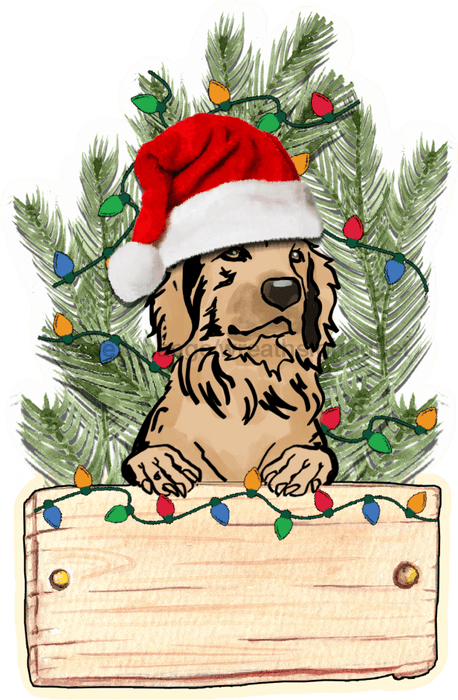 Christmas Dog Sign Wood Sign Door Hanger Decoe-W-452 22