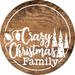 Christmas Door Hanger Crazy Family Wood Grain Decoe-2643 Round Sign 18