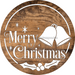 Christmas Door Hanger Merry Wood Grain Decoe-2651 Round Sign 18