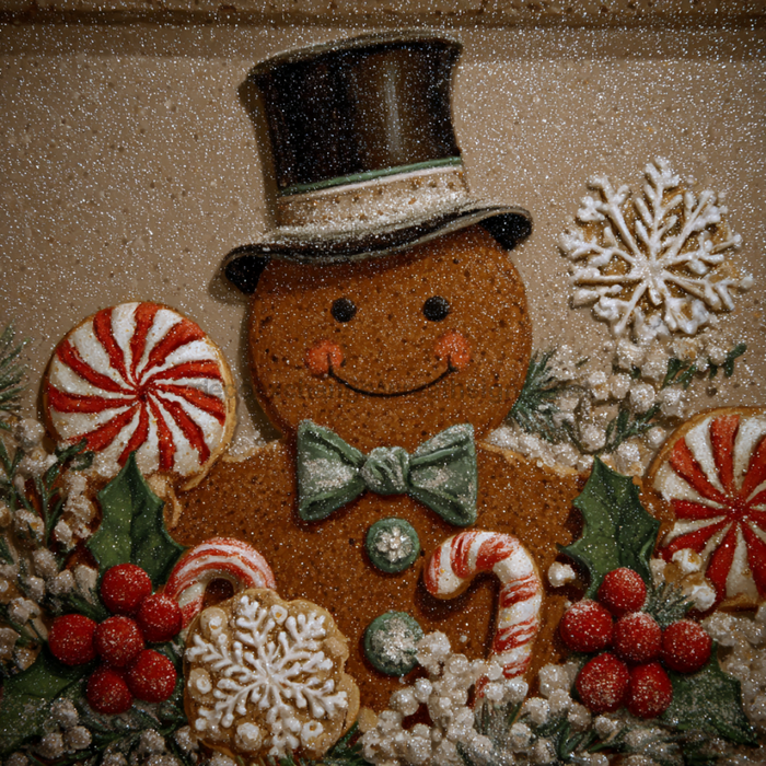 Christmas Gingerbread Sign, DCO-102588, Sign For Wreath, 10x10in Metal Sign