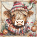 Christmas Highland Cow Sign, DCO-102168, Sign For Wreath, 10x10in Metal Sign